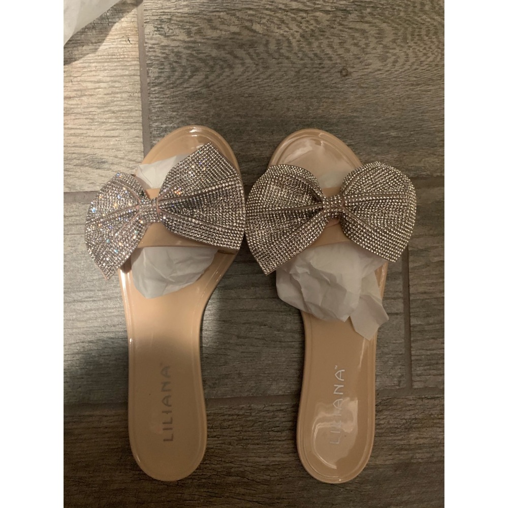 GLITTER BOW SANDALS